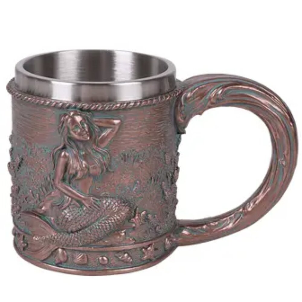 Rustic Nautical Ocean Coral Reef Mermaid With Seashells Coffee Tea Mug - Picture 7 of 7